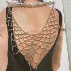 rhinestone waterfall fringe back jewelry